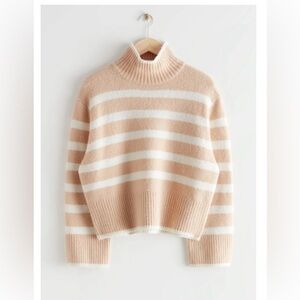 & other stories beige and white striped sweater never worn